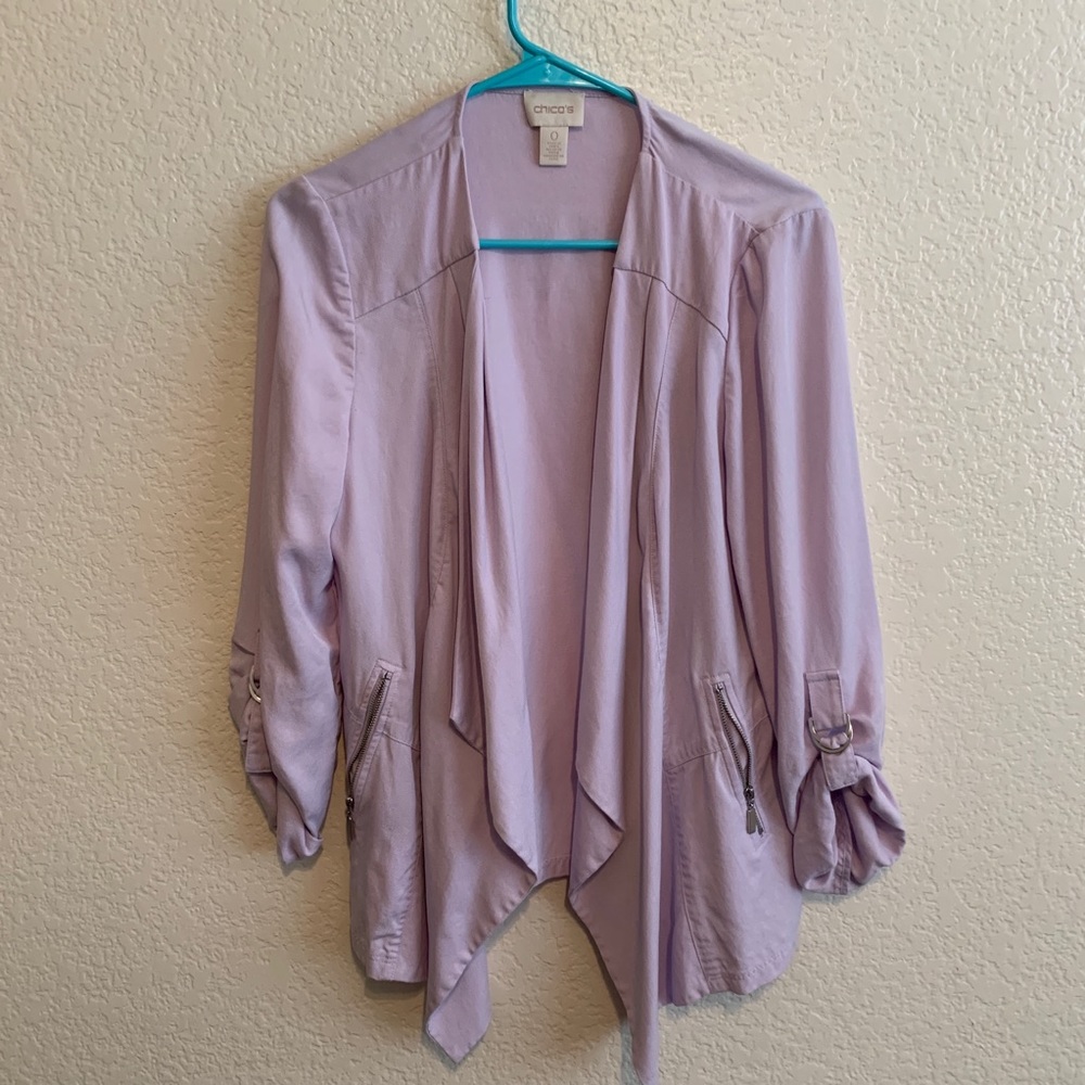 CHICO’s drape lavender jacket
